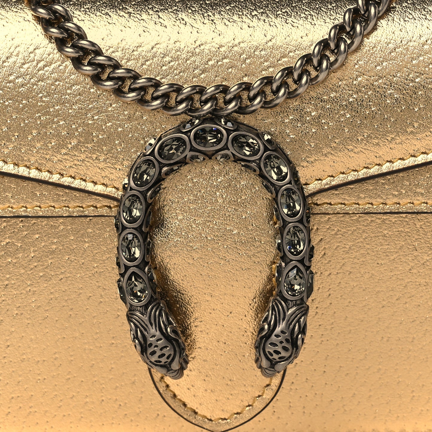 Metallic Calfskin Super Mini Dionysus Shoulder Bag Gold