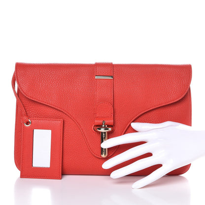 Balenciaga Grained Calfskin Tube Pochette Rouge Coquelicot 2 of 7