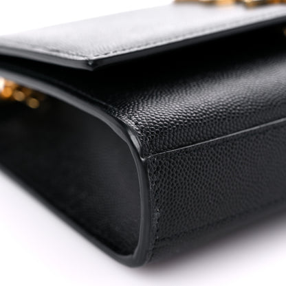 Saint Laurent Grain De Poudre Small Monogram Kate Satchel Black 7 of 12
