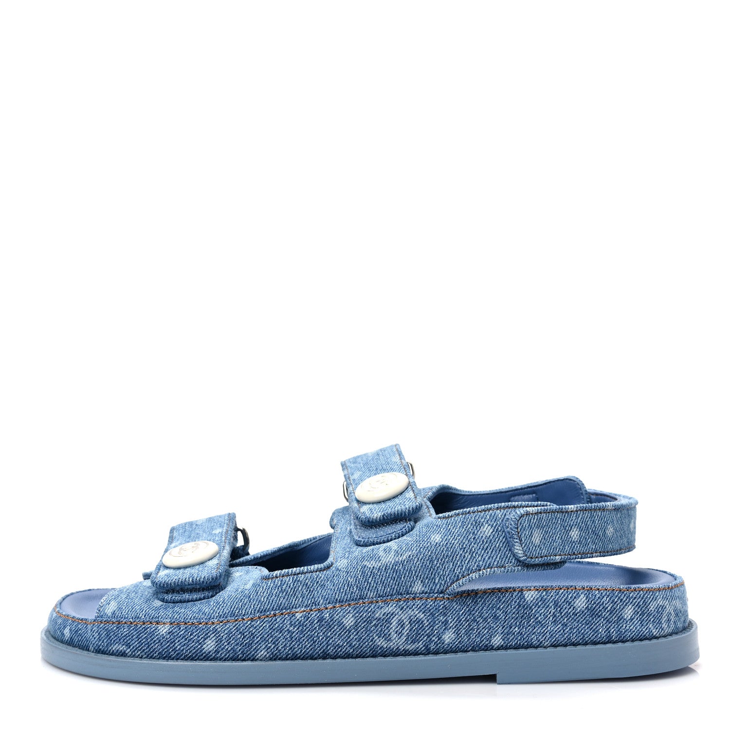 Chanel Denim CC Dad Sandals 39 Light Blue 1 of 9