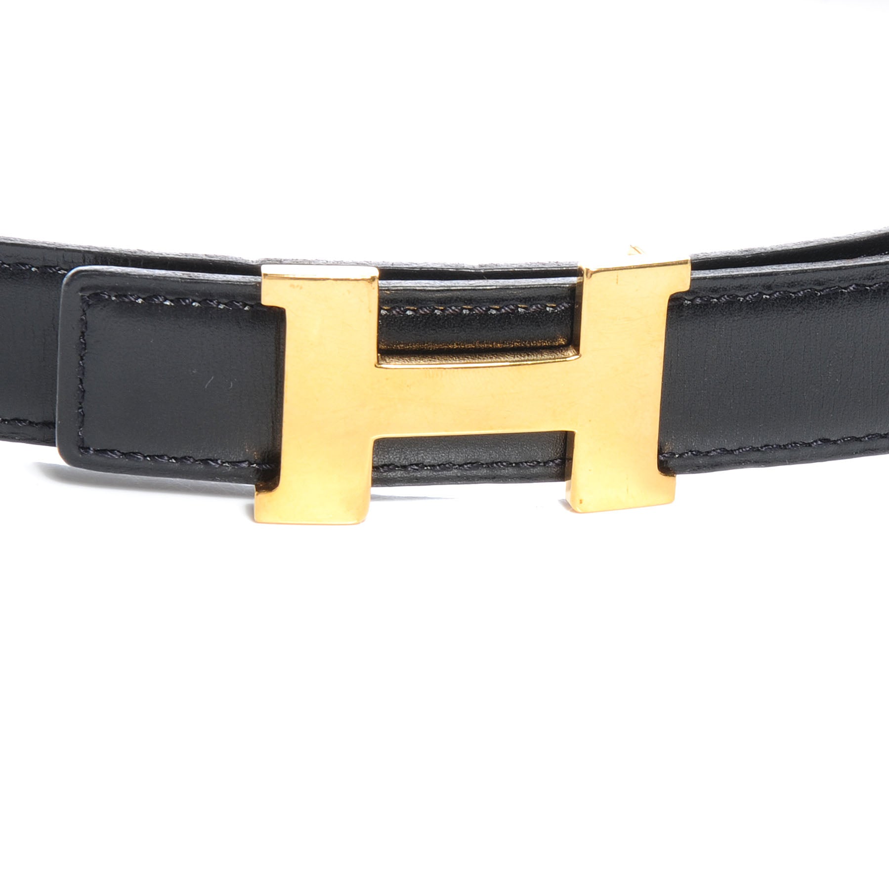 Hermes Box Courchevel Constance 24mm H Belt 70 Black Gold 3 of 6