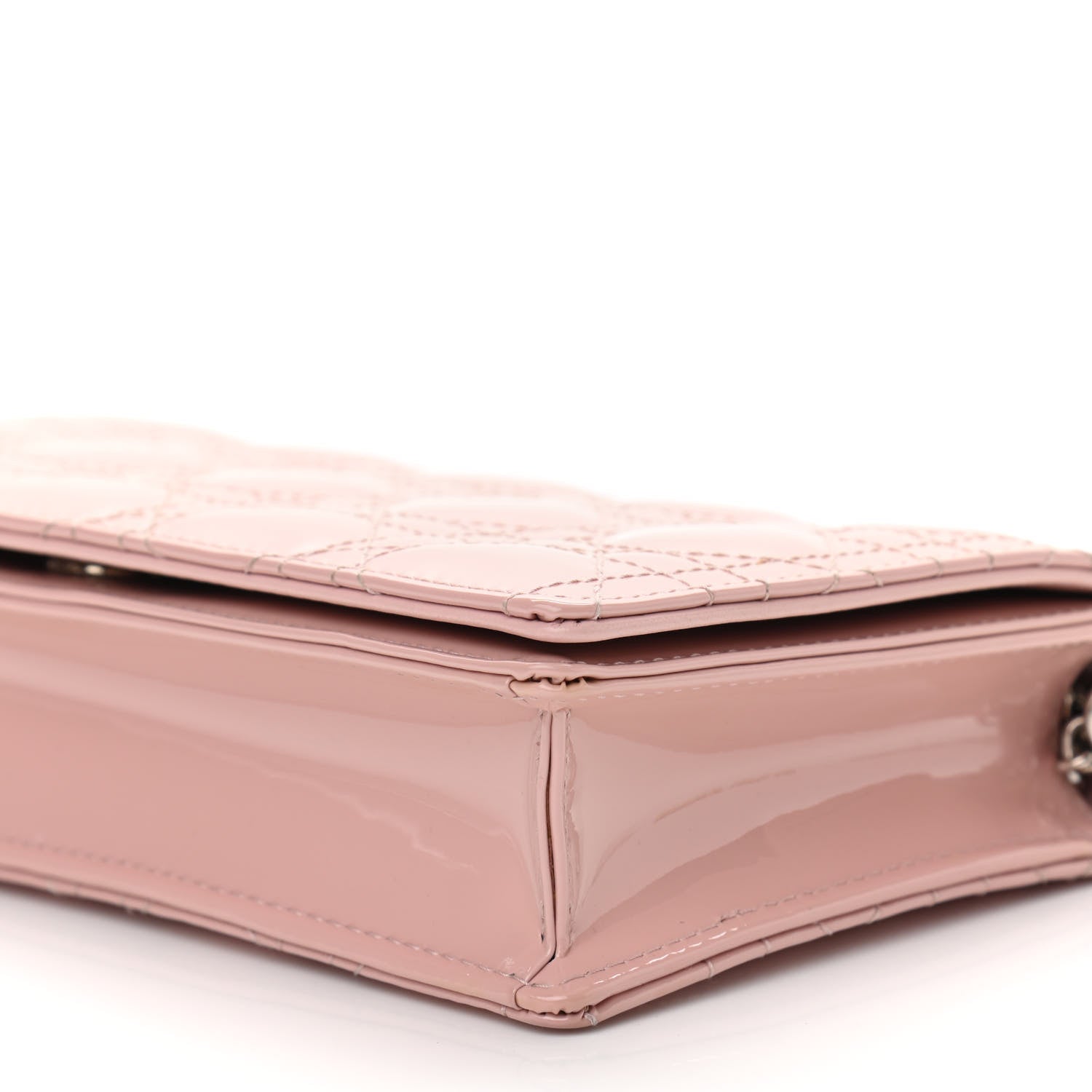Christian Dior Patent Cannage Lady Dior Clutch Rose Clair 11 of 14