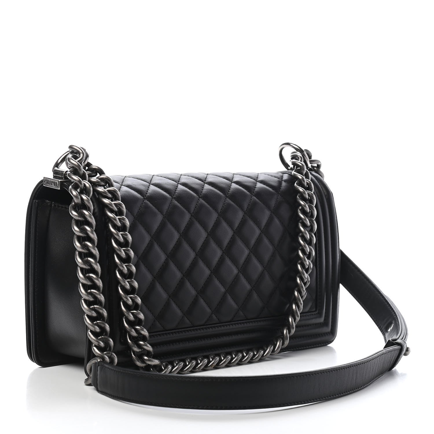 Chanel Lambskin Quilted Medium Boy Flap Black 3 of 10