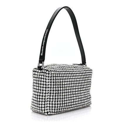Alexander Wang Mesh Crystal Rhinestone Mini Heiress Pouch Black Silver 3 of 9