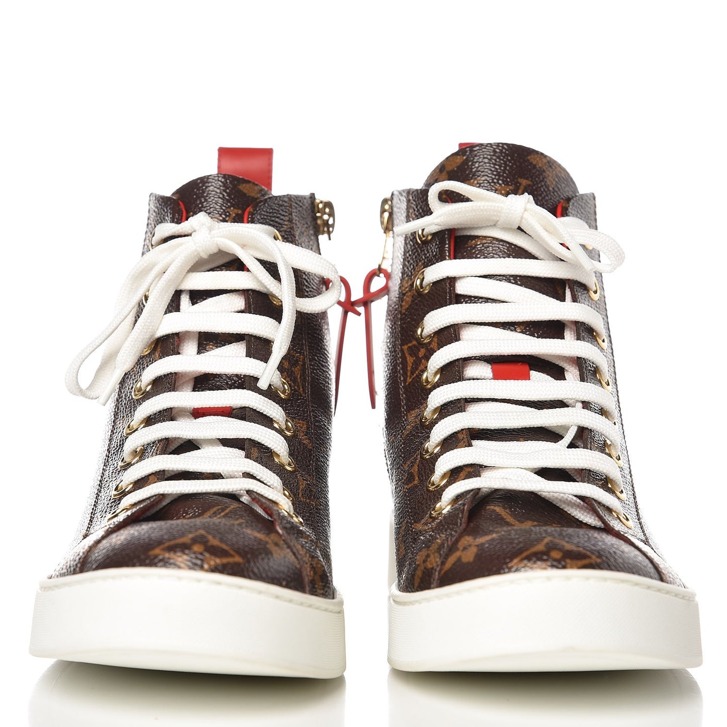 Calfskin Patent Monogram Stellar Sneaker Boots 36 Rouge