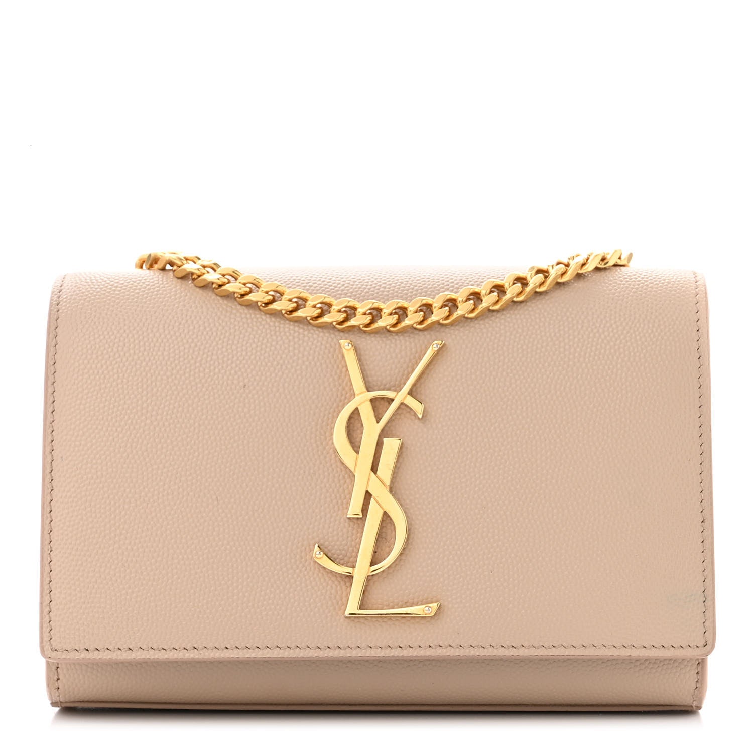 Saint Laurent Grain De Poudre Small Monogram Kate Satchel Nude Powder 1 of 10