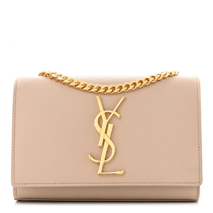Saint Laurent Grain De Poudre Small Monogram Kate Satchel Nude Powder 1 of 10