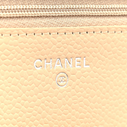 Chanel Caviar Quilted Wallet on Chain WOC Beige 5 of 10
