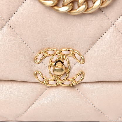 Chanel Lambskin Quilted Medium 19 Flap Light Beige 9 of 9