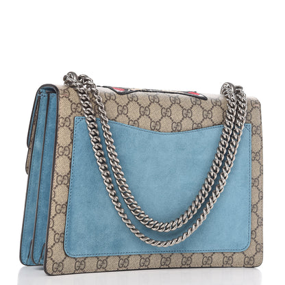 Gucci GG Supreme Monogram Angry Cat Embroidered Medium Dionysus Shoulder Bag Beige Ultramarine 3 of 9