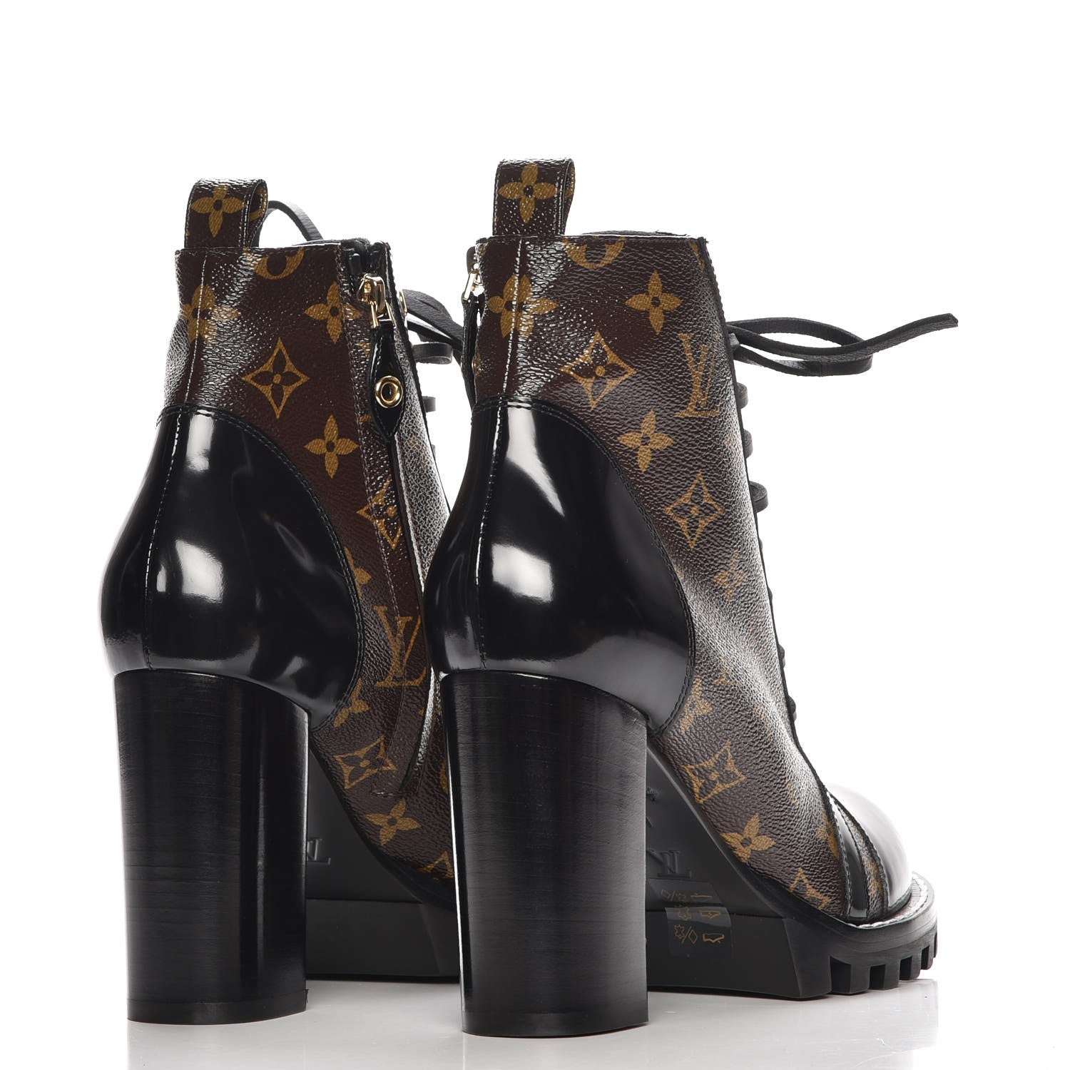 Louis Vuitton Patent Calfskin Monogram Star Trail Ankle Boots 41 Black 4 of 9
