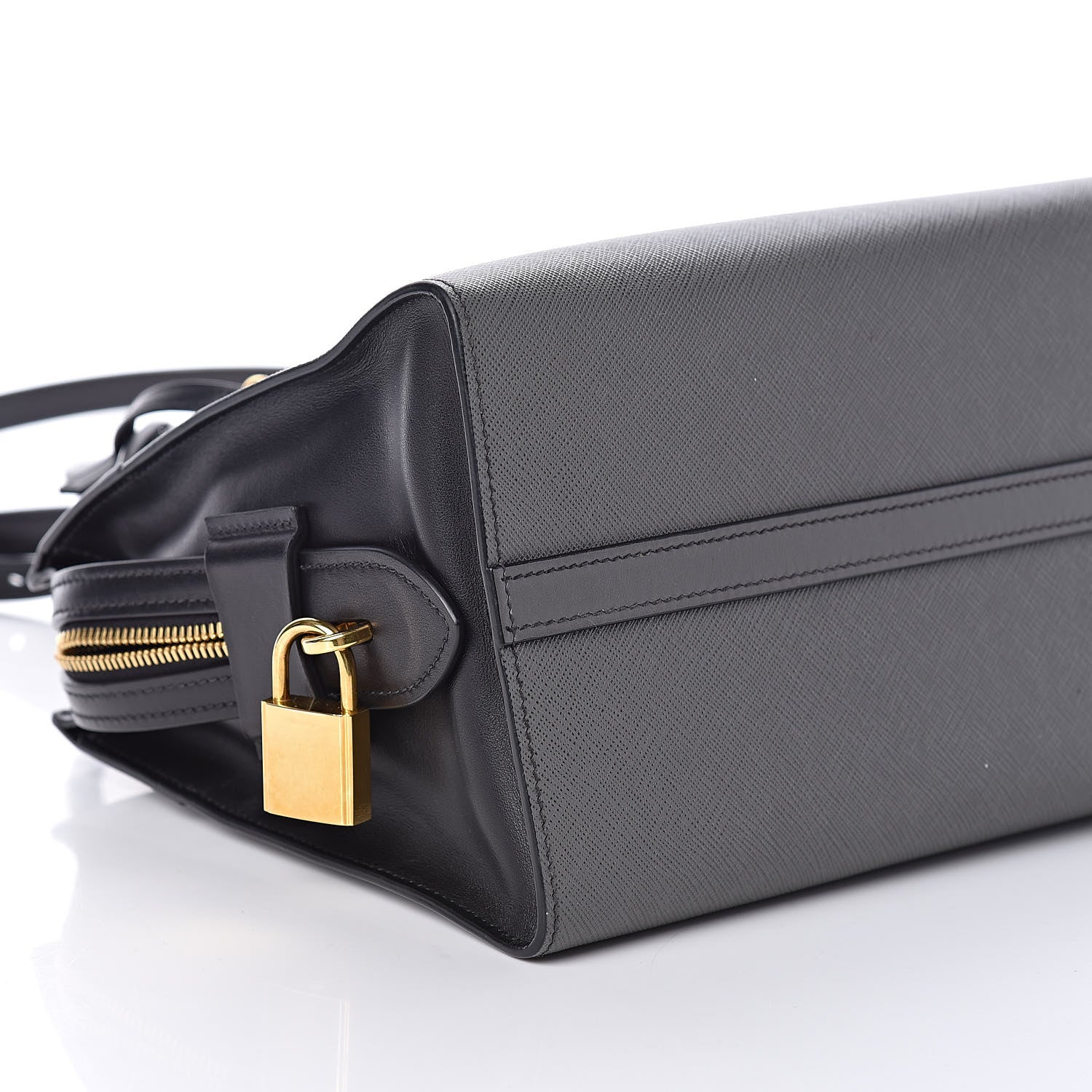 Prada Saffiano City Calf Medium Esplanade Tote Mercurio Black 7 of 8