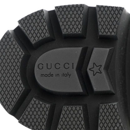 Gucci Calfskin Sylvie Web Womens Lace Up Combat Boots 37.5 Black 8 of 12