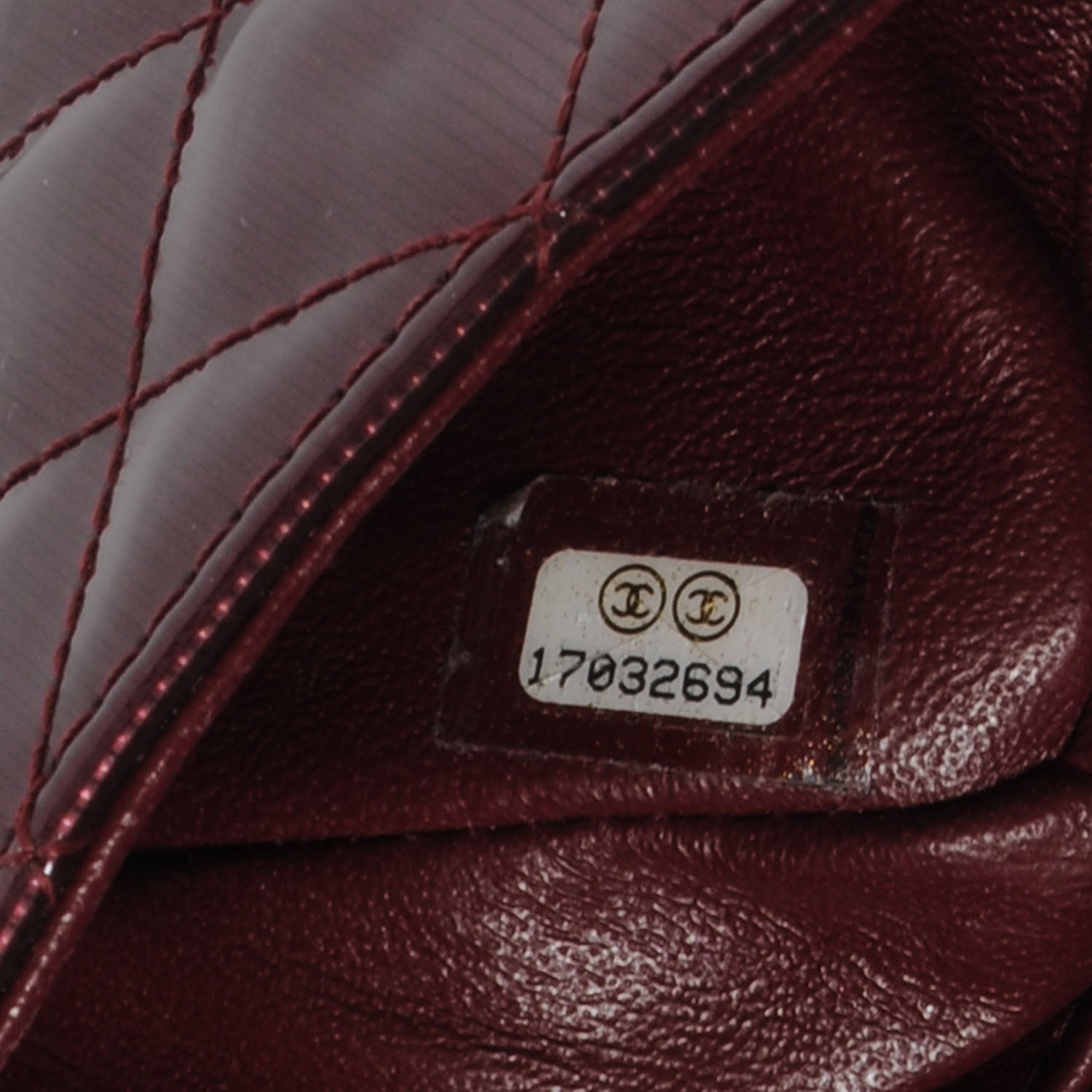 Chanel Striated Patent Quilted Mini Flap Burgundy 8 of 9