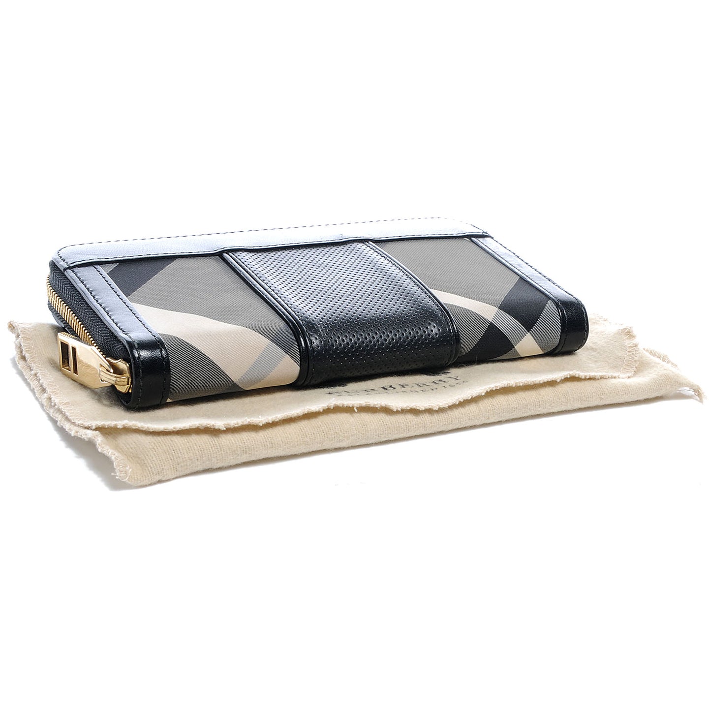 Smoked Check Zip Around Wallet