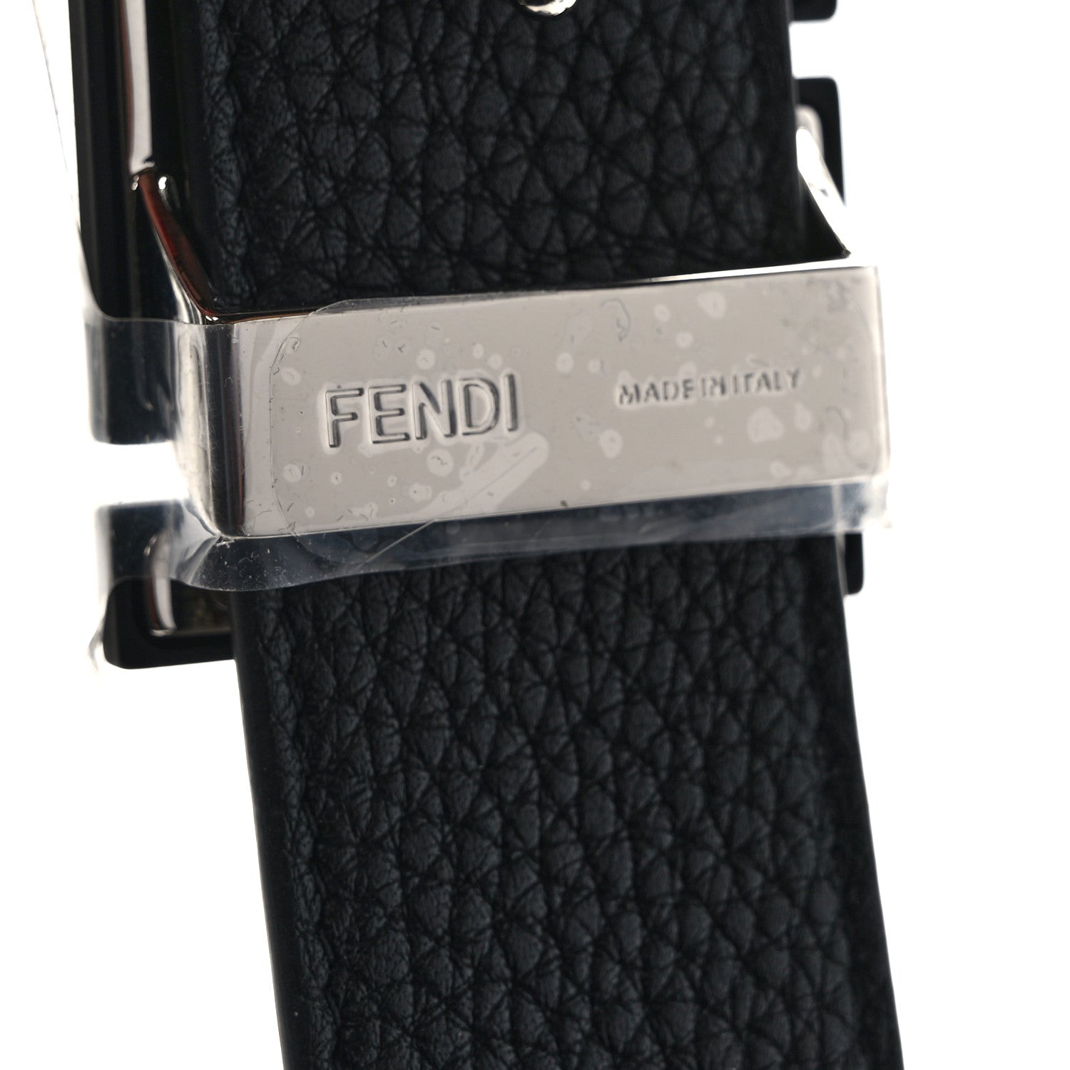 Fendi Cuoio Romano Glazed Fabric Enamel FF 1974 Reversible Belt 85 34 Black Tobacco 3 of 5