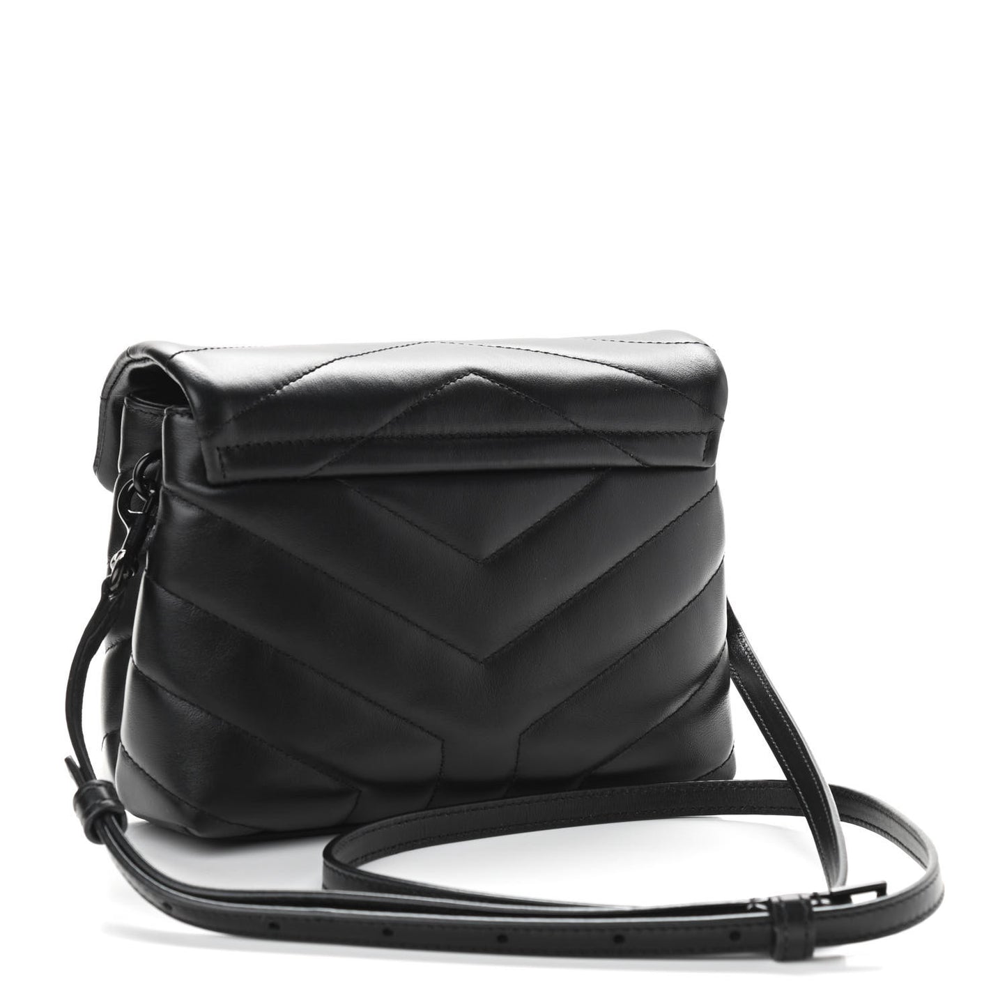 Calfskin Y Quilted Monogram Toy Loulou Crossbody Bag Black