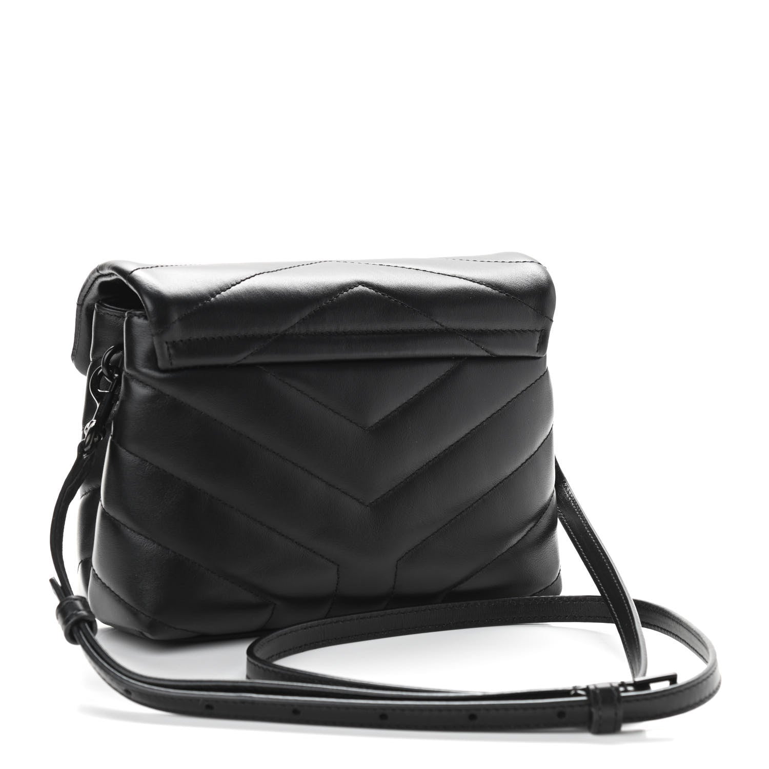 Saint Laurent Calfskin Y Quilted Monogram Toy Loulou Crossbody Bag Black 3 of 11