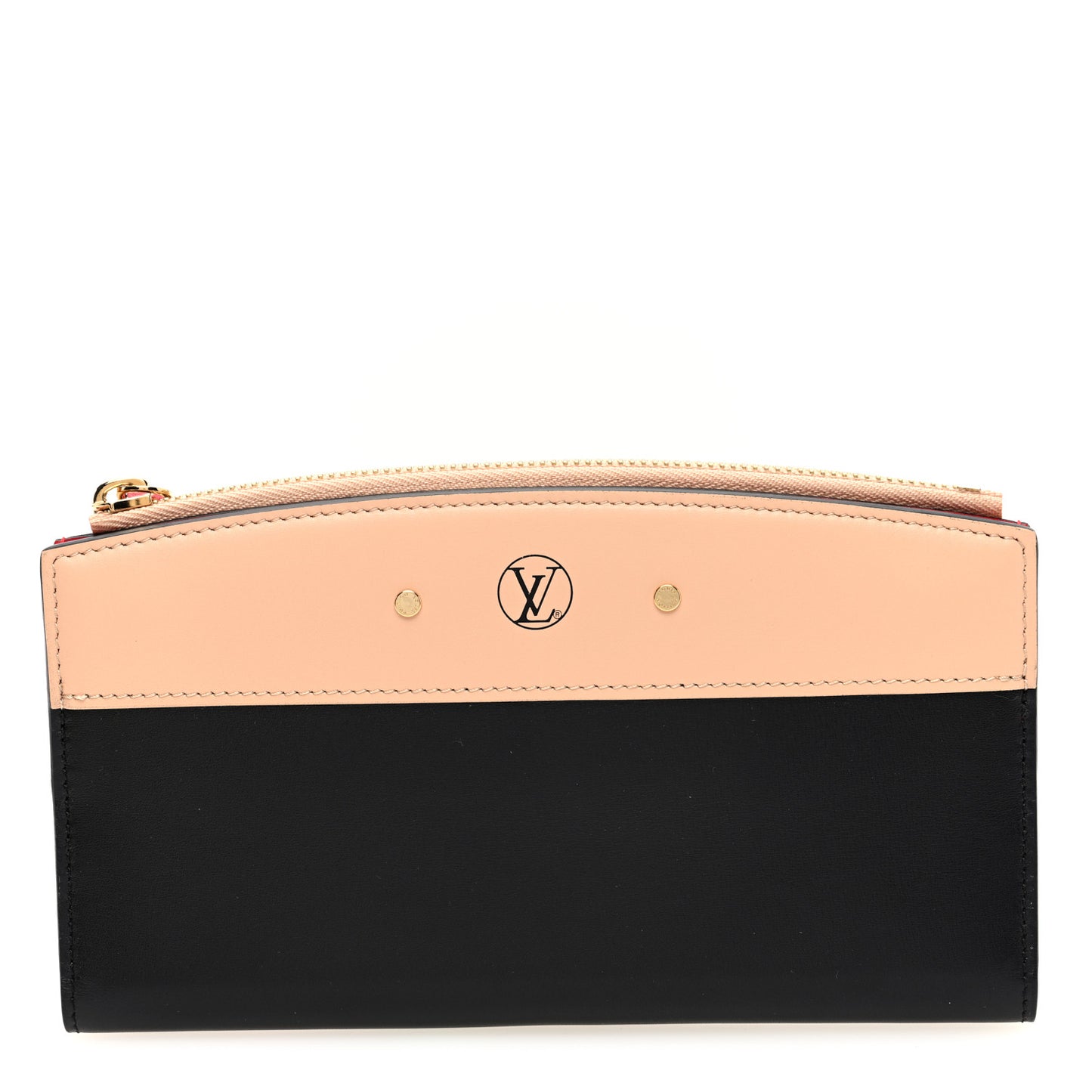 Calfskin City Steamer Wallet Black Creme Bourgogne