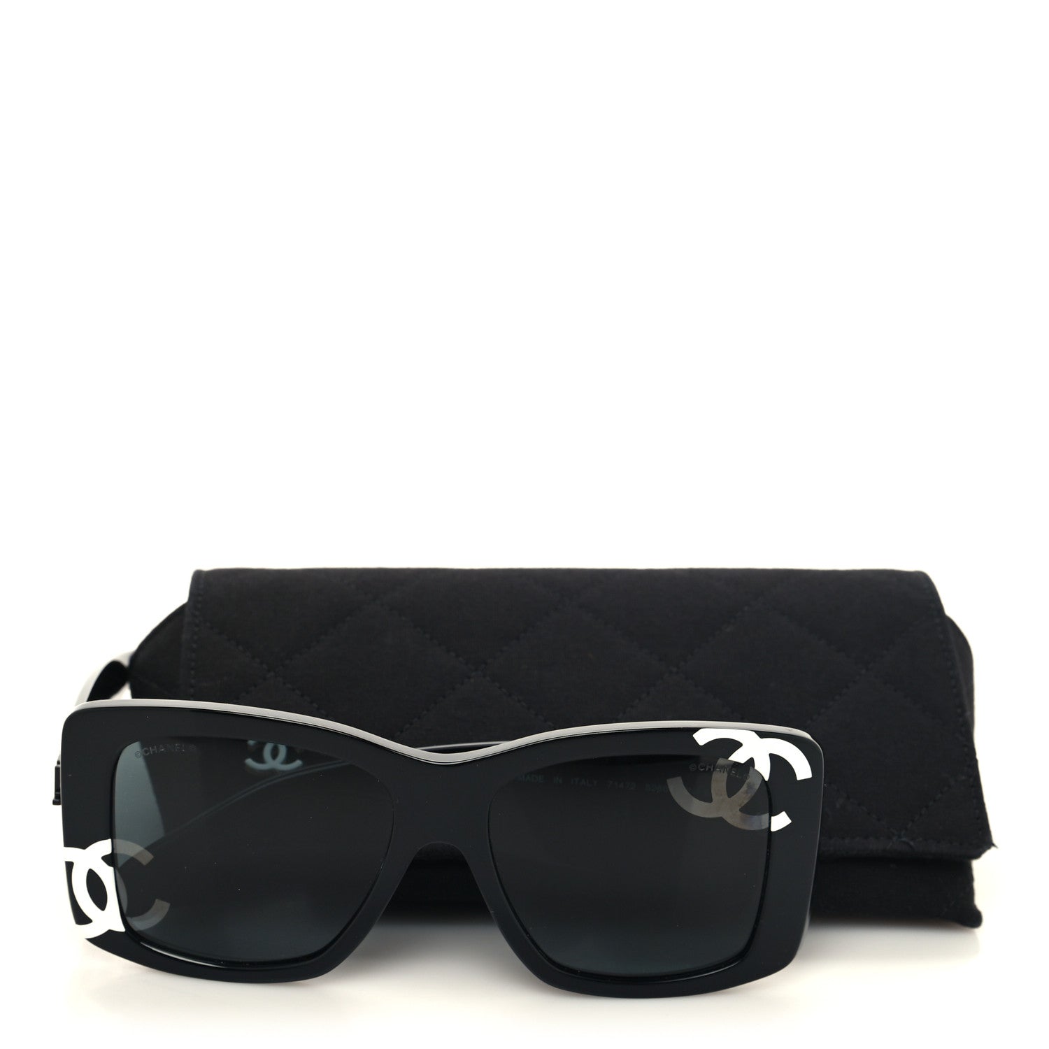 Chanel Acetate CC Logo Square Sunglasses 71472 Black 8 of 8