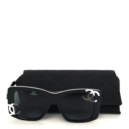 Chanel Acetate CC Logo Square Sunglasses 71472 Black 8 of 8