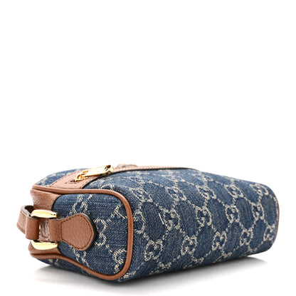 Gucci New Denim GG Monogram Dollar Calfskin Mini Ophidia Shoulder Bag Blue Tea Cuir Epilog 4 of 10