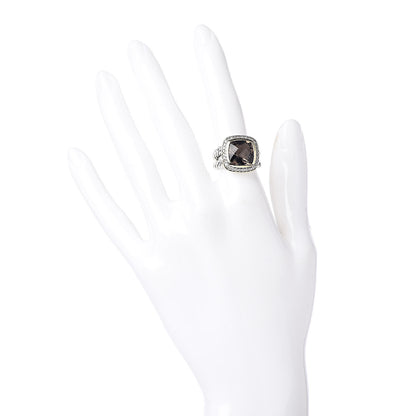 David Yurman Sterling Silver 18K Yellow Gold Diamond Smoky Quartz 11mm Albion Ring 52 6 2 of 5