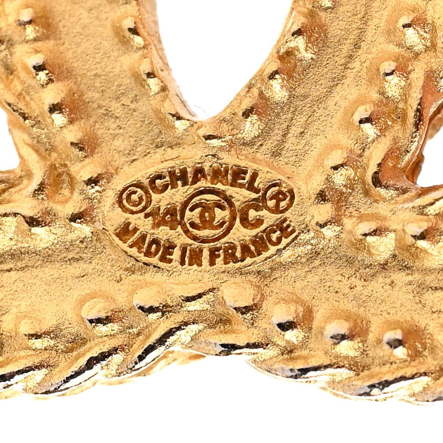 Chanel CC Drop Earrings Matte Gold 4 of 4