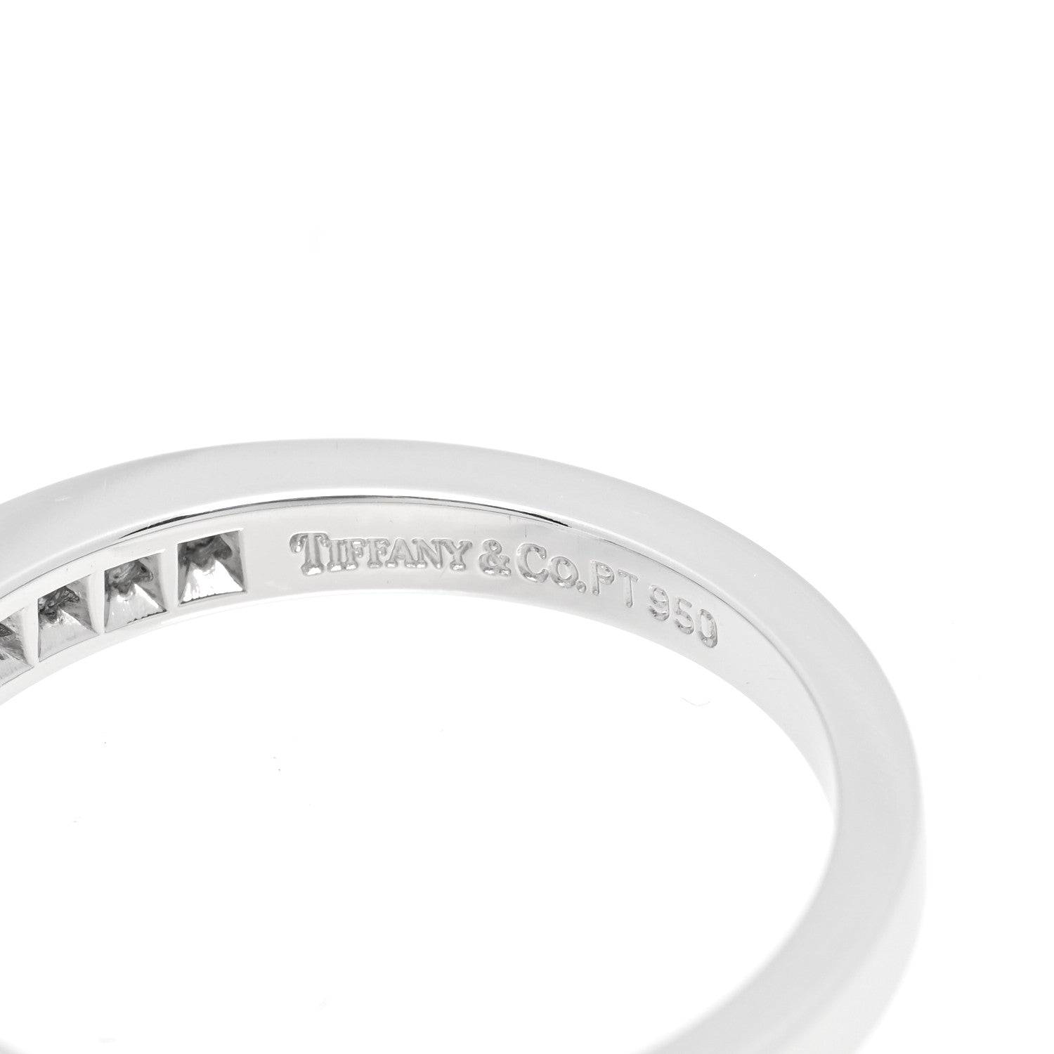 Tiffany Platinum Diamond .22ctw Half Circle Wedding Band Ring 53 6.25 4 of 5