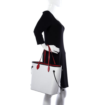 Louis Vuitton Epi Neverfull MM White Scarlet Black 2 of 9