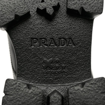 Prada Spazzolato Rois Re-Nylon Metal Triangle Logo Monolith Pouch Pocket 55mm Boots 38 Black 7 of 10