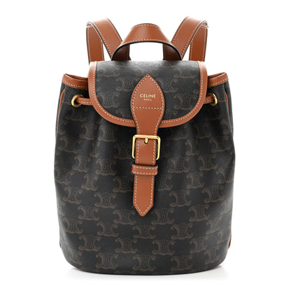 Celine Triomphe Canvas Calfskin Mini Folco Backpack Tan 1 of 10