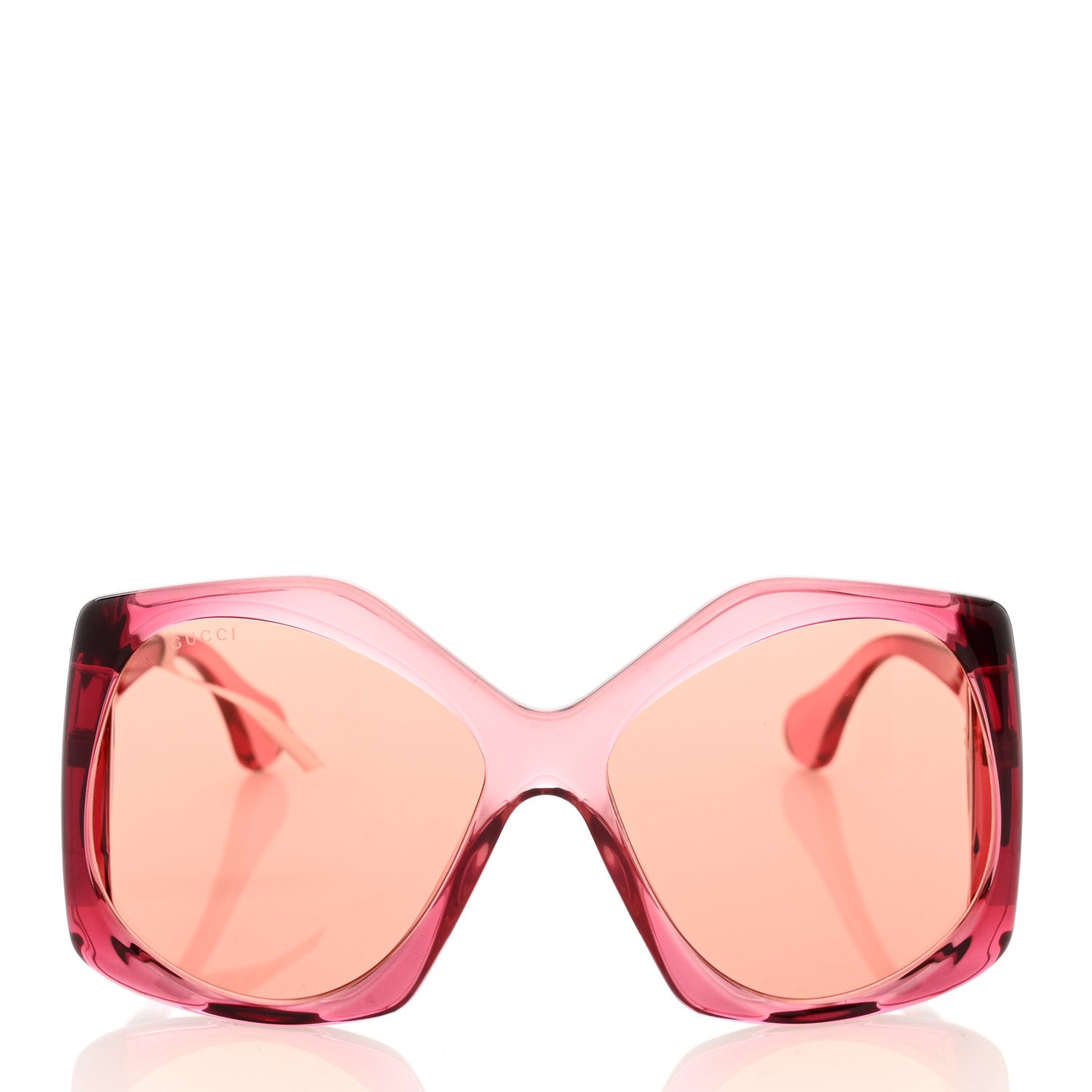 Gucci Acetate Round Sunglasses GG0875S Burgundy Orange 2 of 8