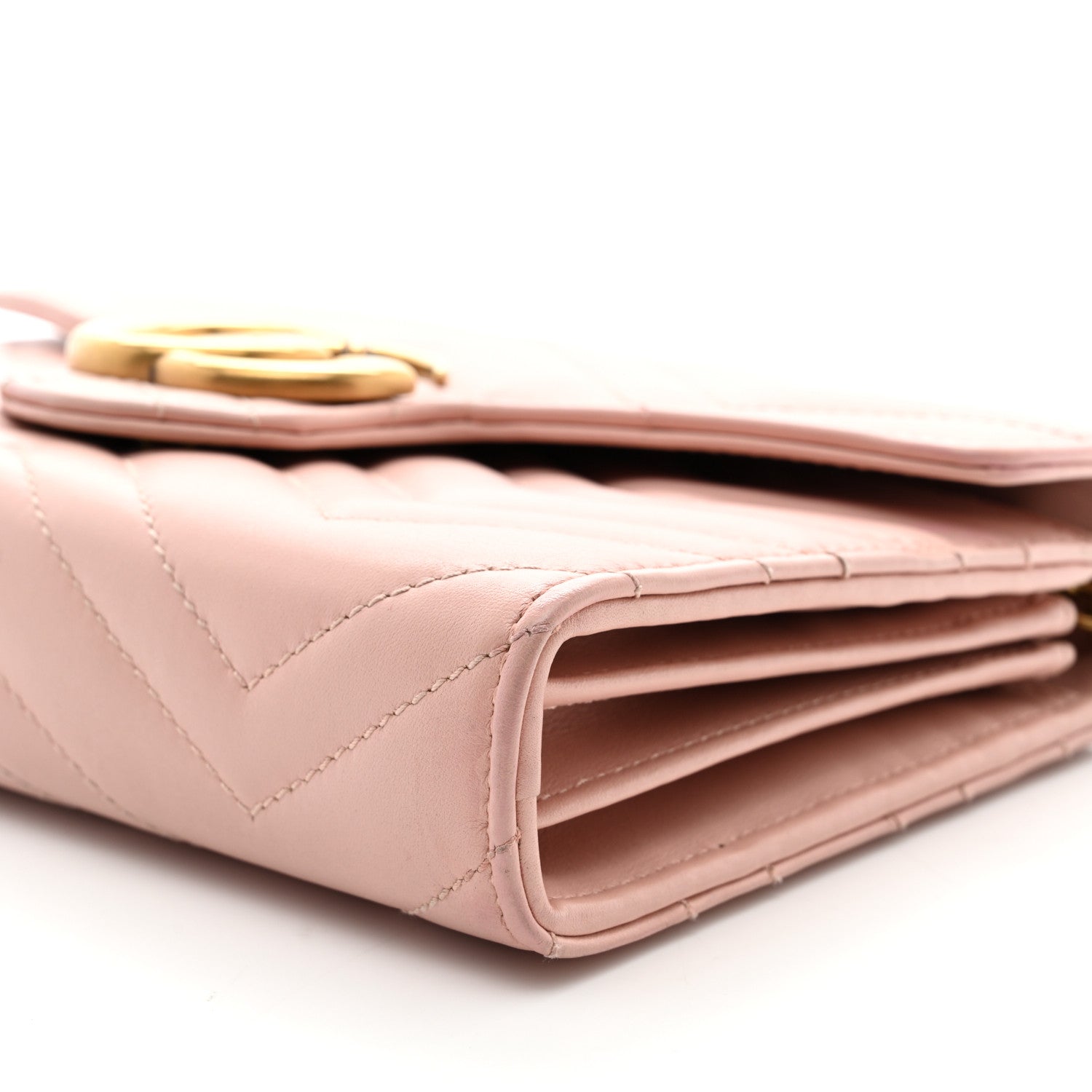 Gucci Calfskin Matelasse GG Marmont Chain Wallet Perfect Pink 10 of 12