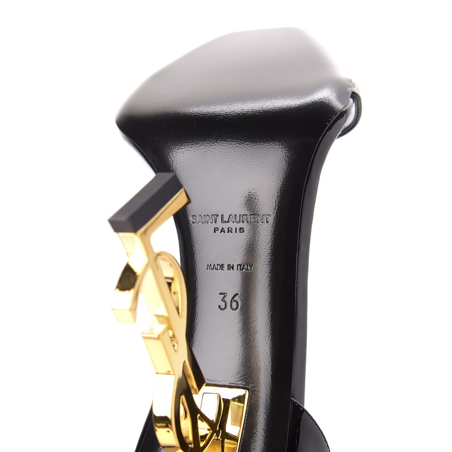 Patent Calfskin Opyum 110 Sandals 36 Black Gold