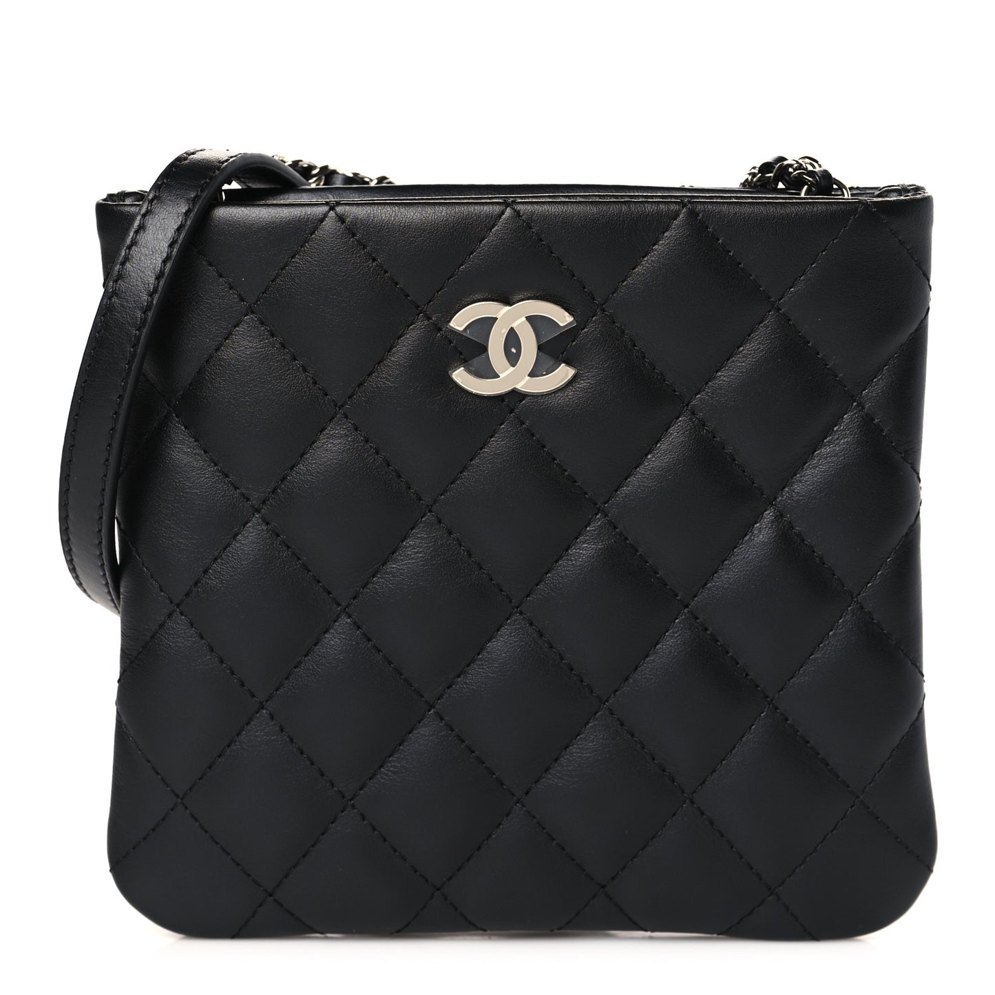 Lambskin Quilted Crossbody Bag Black