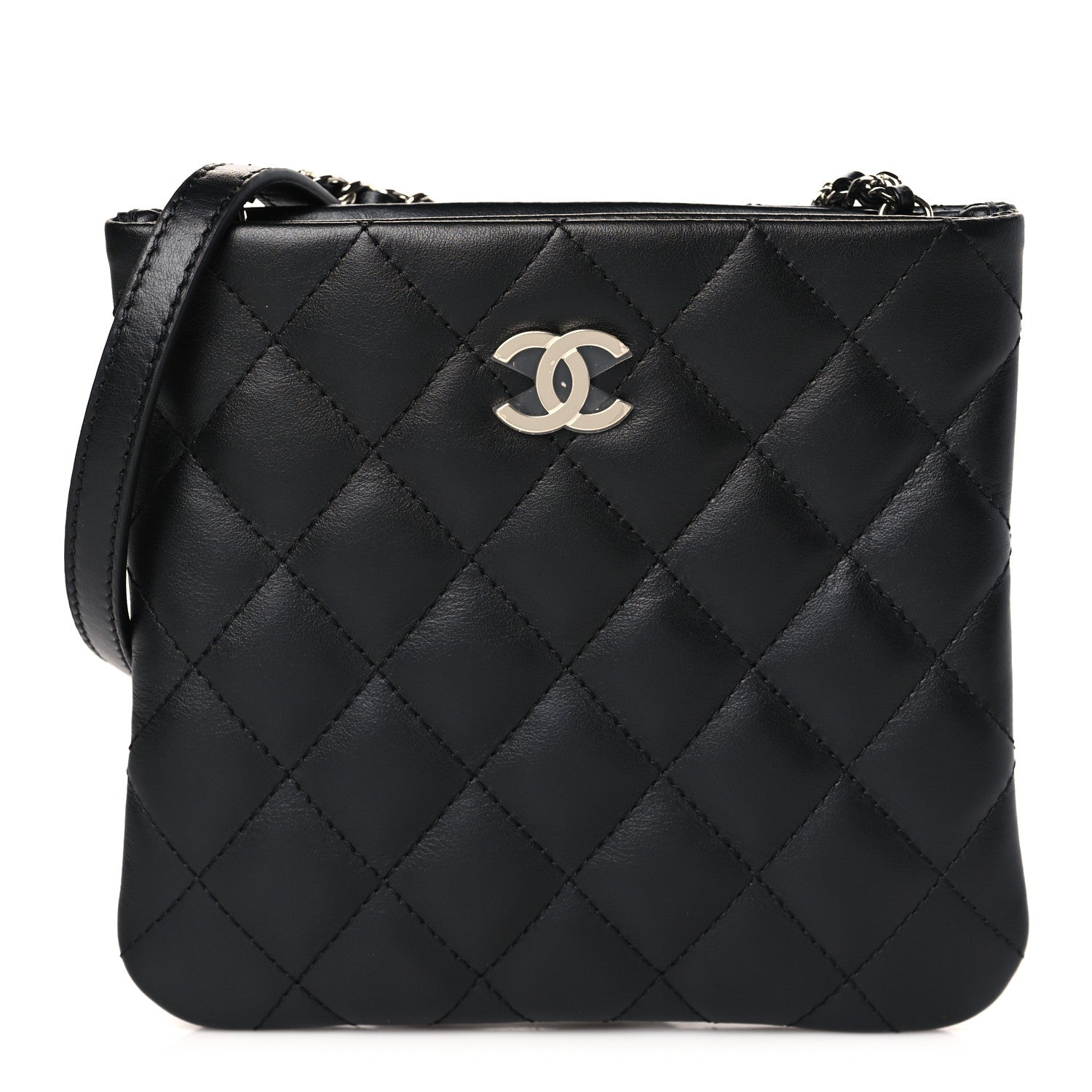 Chanel Lambskin Quilted Crossbody Bag Black 1 of 9