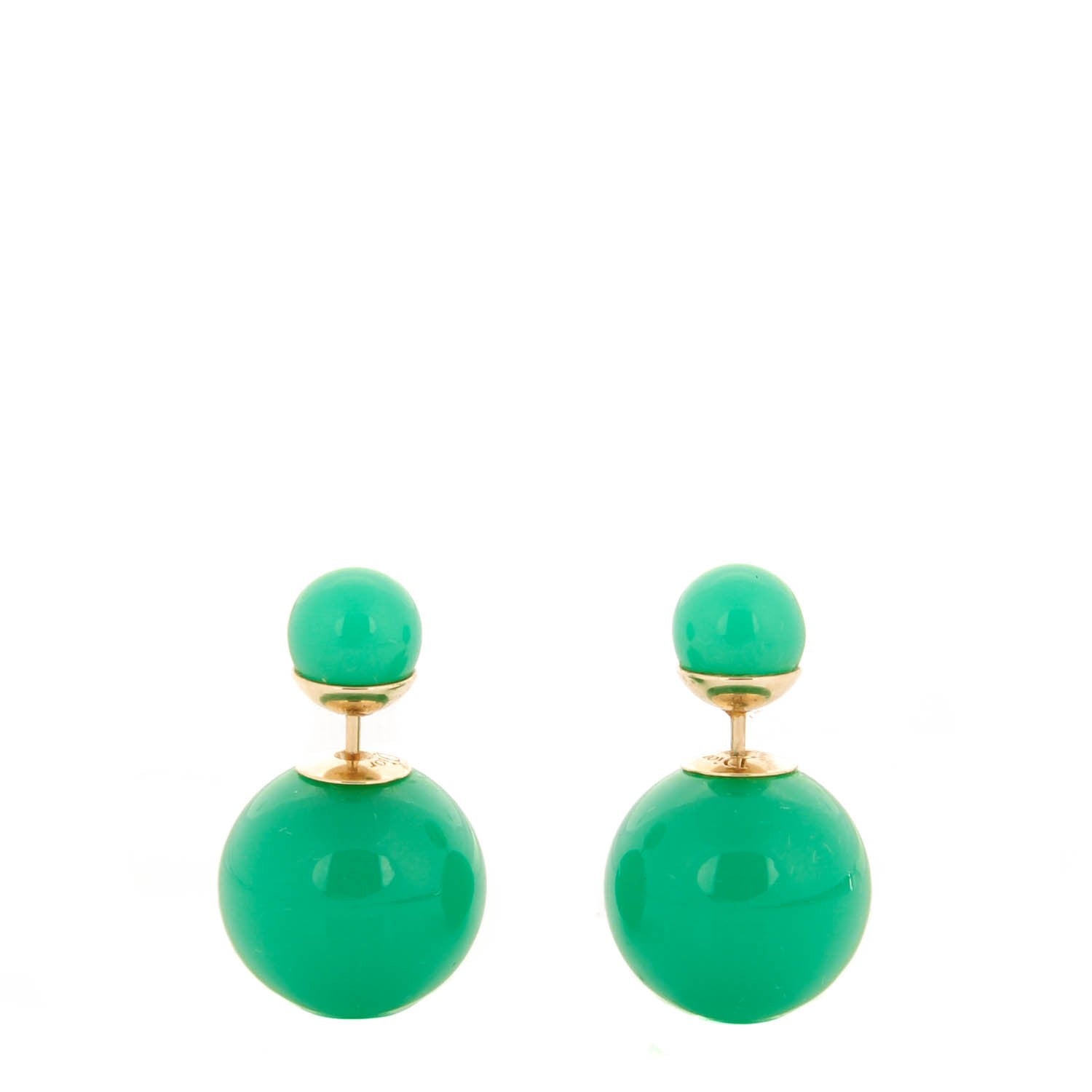 Christian Dior Mise En Dior Tribal Earrings Jade Green 1 of 5