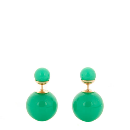 Christian Dior Mise En Dior Tribal Earrings Jade Green 1 of 5