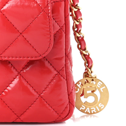 Chanel Shiny Crumpled Calfskin Quilted Small Wavy CC Hobo Red 8 of 11
