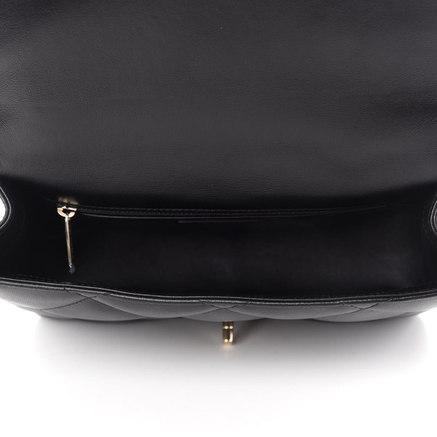 Lambskin Quilted Easy Carry Flap Black