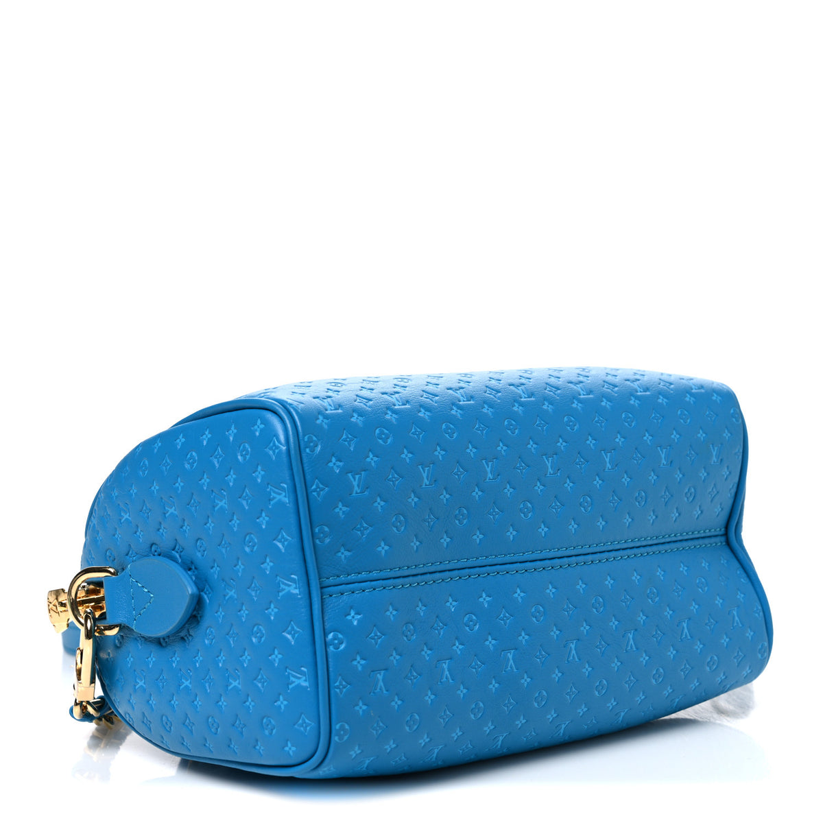 Louis Vuitton Calfskin Nanogram Embossed Speedy Bandouliere 20 Blue 4 of 10