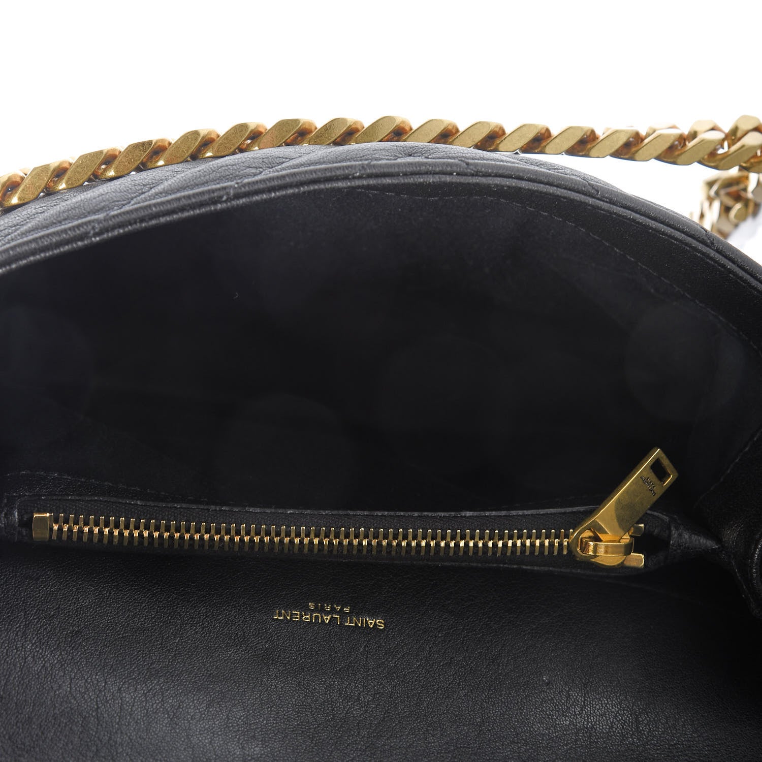 Saint Laurent Sheepskin Matelasse Chevron Monogram Medium College Bag Black 5 of 9