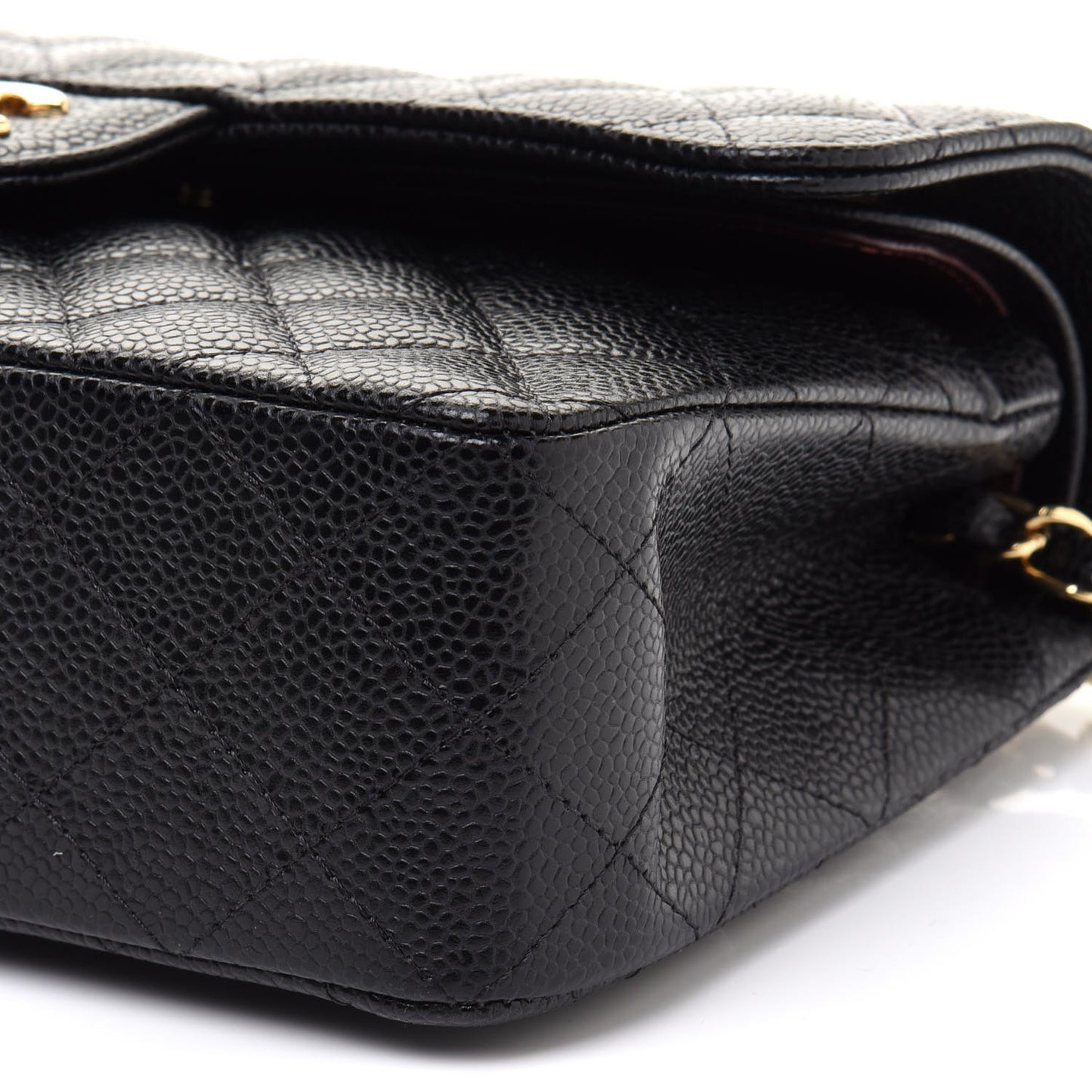 Caviar Quilted Small Double Flap Black