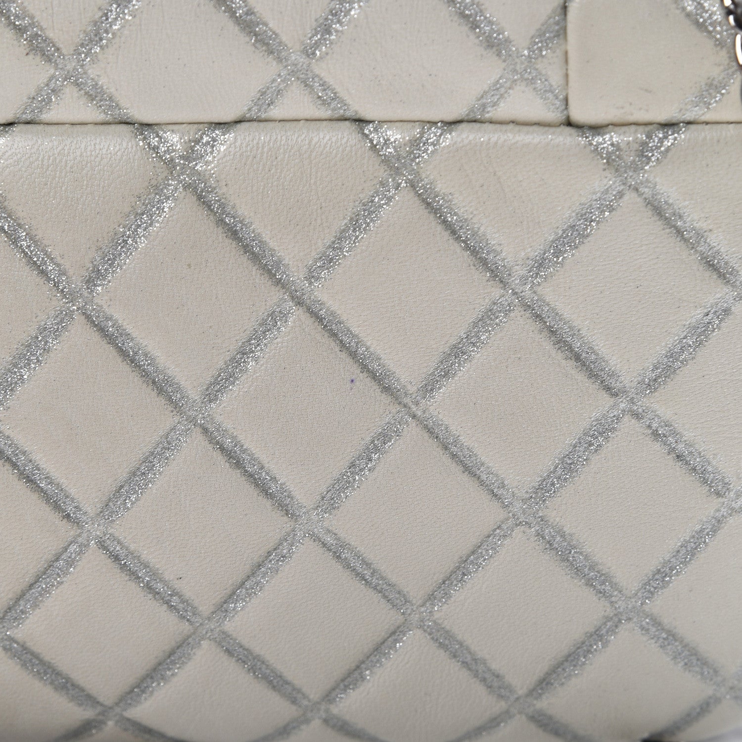 Chanel Lambskin Embossed CC Flap Shoulder Bag White 13 of 13