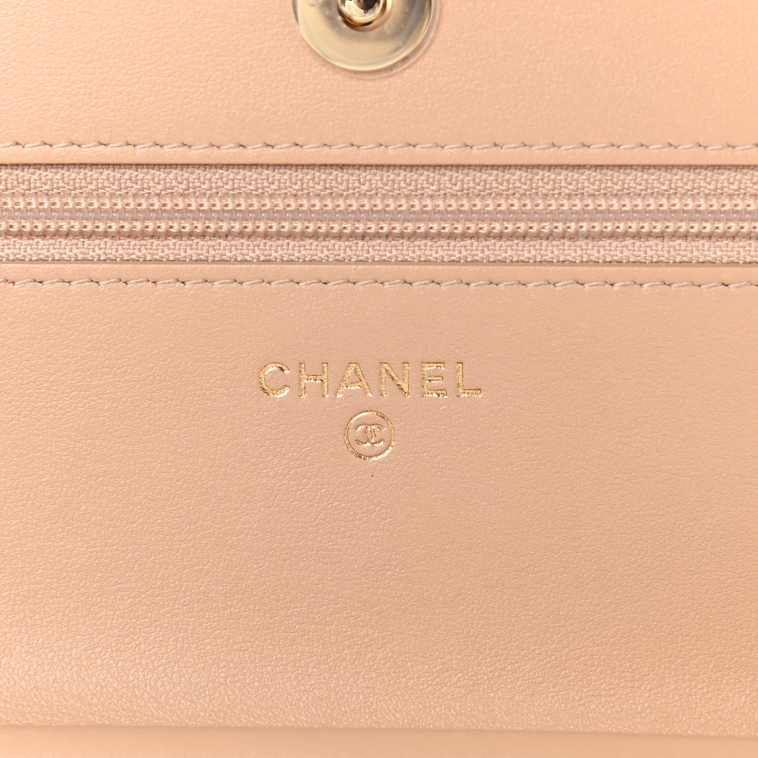 Chanel Caviar Quilted CC Filigree Wallet On Chain WOC Beige Black 6 of 11