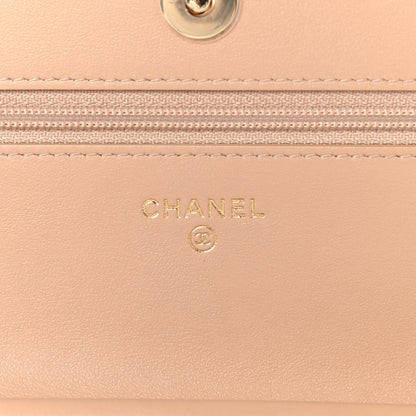 Chanel Caviar Quilted CC Filigree Wallet On Chain WOC Beige Black 6 of 11