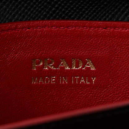 Prada Saffiano Cuir Large Double Bag Black Fuoco 6 of 10