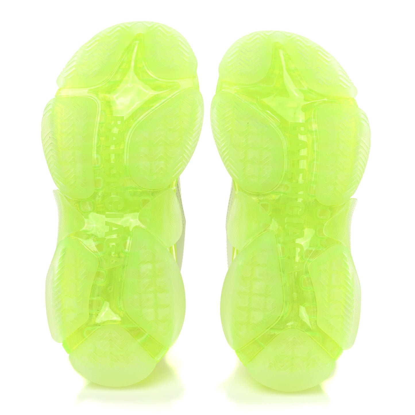 Fabric Mesh Clear Sole Fluo Womens Triple S Sneakers 37 White Fluo Yellow