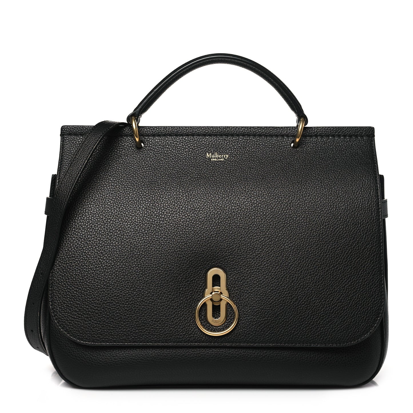 Grain Calfskin Amberley Satchel Black
